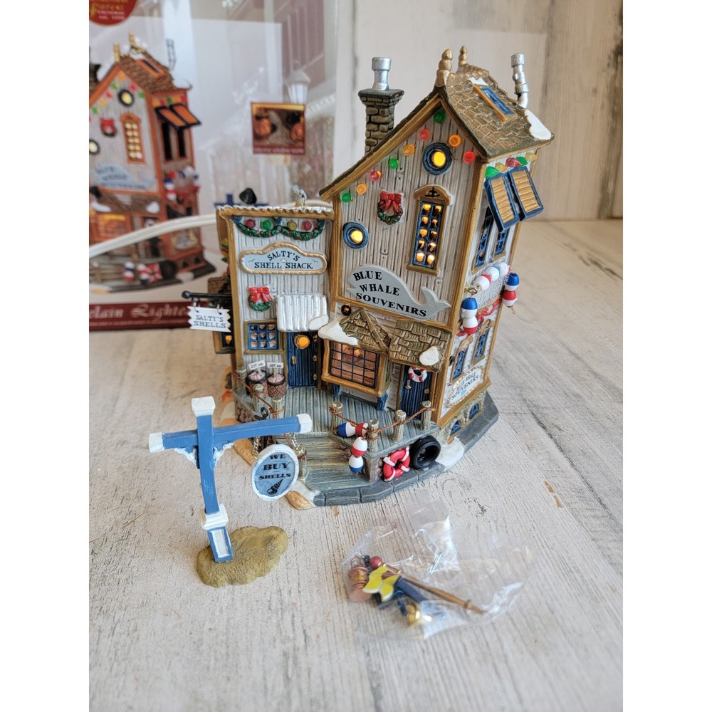 Lemax NEW salty's Shell shack vintage Village accessory Xmas boat sea ocean